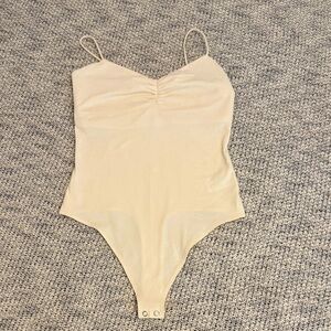 American Eagle Outfitters Beige Bodysuit with Spaghetti Straps size Med